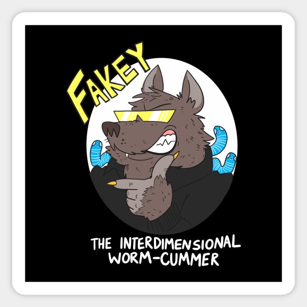 Fakey! The Interdimensional Worm-Cummer (alt) Sticker by Some More News